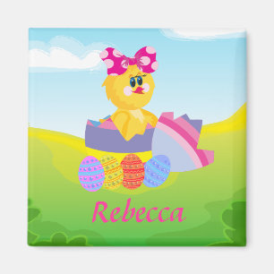 Cute Personalised Easter chic Magnet