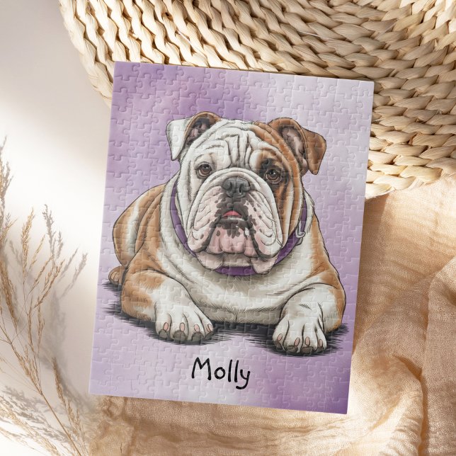 Cute Personalised English Bulldog Jigsaw Puzzle (Creator Uploaded)