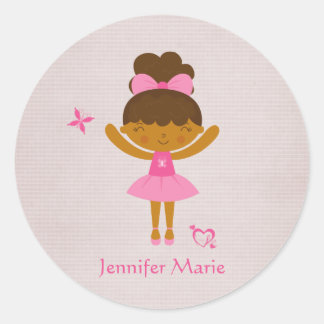 Cute personalised ethnic ballerina stickers