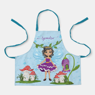 Cute Personalised Fairy, Mushrooms & House Kids  Apron
