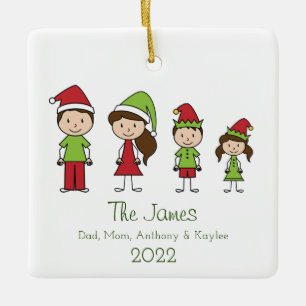 Cute Personalised Family Christmas Ceramic Ornamen Ceramic Ornament