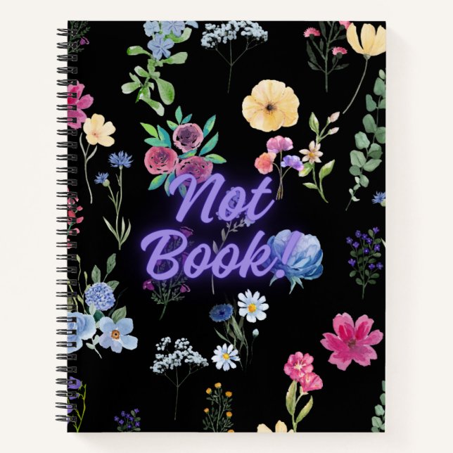 Cute Personalised Field Wildflower Pattern  Notebook (Front)