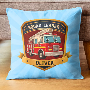 Cute Personalised Firefighter Badge Personalised Cushion