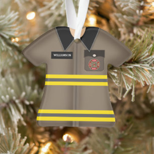 Cute Personalised Firefighter Ornament