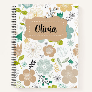 Cute Personalised Floral kids Notebook