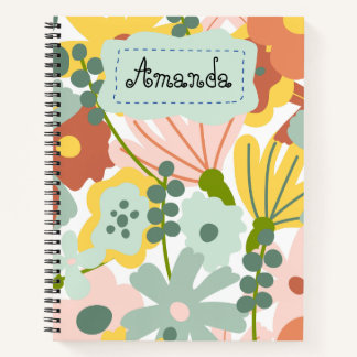 Cute Personalised Floral kids Notebook