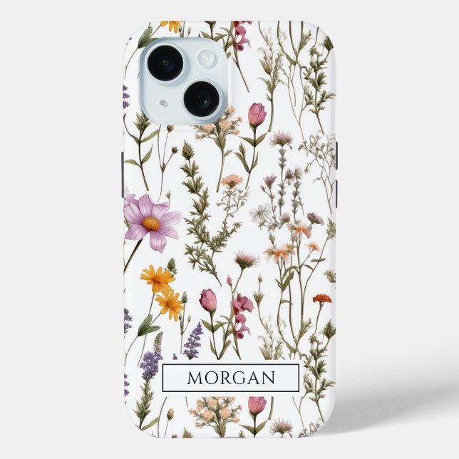 Cute Personalised Floral Wildflower  Case-Mate iPhone Case (Back)