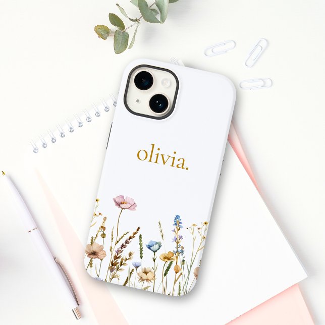 Cute Personalised Floral Wildflower  Case-Mate iPhone Case (Creator Uploaded)