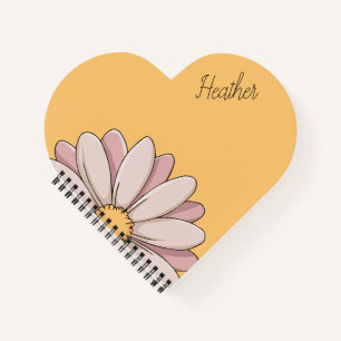CUTE! 📒 Personalised Flower Heart Shaped notebook