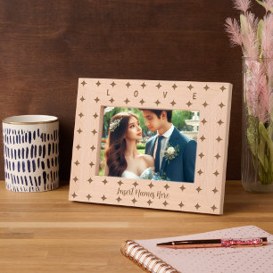 Cute Personalised Four Point Star Pattern Etched Frames