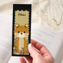 Cute Personalised Fox Bookmark 
