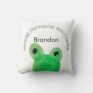 Cute Personalised frog inspirational quote  Cushion