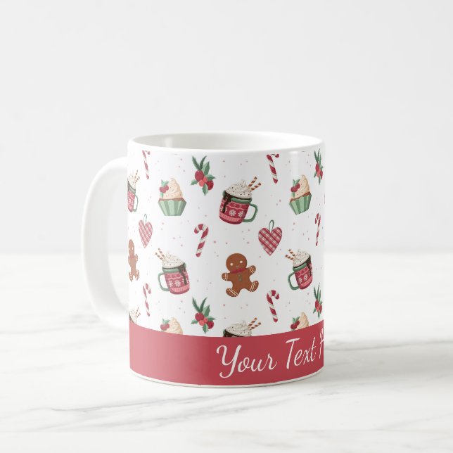 Cute Personalised Gingerbread Mug (Front Left)