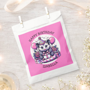 Cute Personalised Girl's Birthday Possum Favour Bag