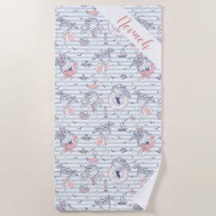 Cute Personalised Girly Summertime Fun  Beach Towel