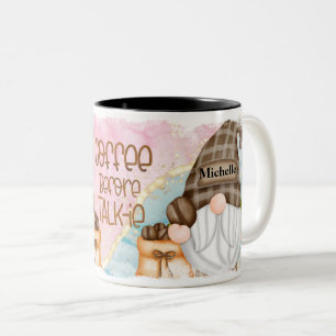 Cute Personalised Gnome Two-Tone Coffee Mug