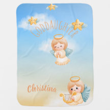 Cute Personalised GODDAUGHTER ANGEL Stars Wings