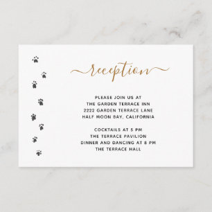 Cute Personalised Gold Pet Wedding Reception Enclosure Card