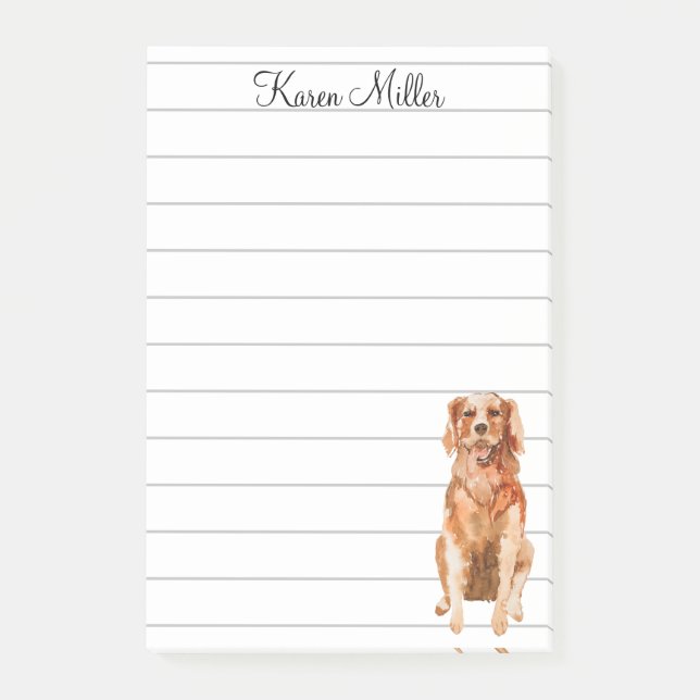 Cute Personalised Golden Retriever  Post-it Notes (Front)