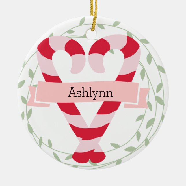 Cute Personalised Granddaughter Christmas Ornament (Front)