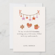 Cute Personalised Grandmother Christmas Card