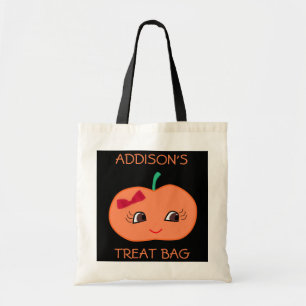 Cute Personalised Halloween Bags With Pumpkin