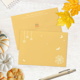 Cute Personalised Halloween Family Address Envelope
