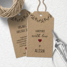 Cute Personalised Handmade with Love Kraft