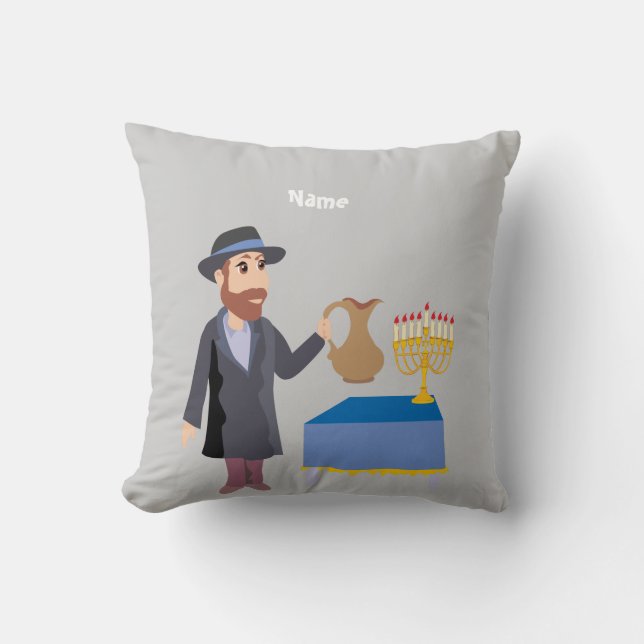 Cute Personalised Hanukkah Cushion (Front)
