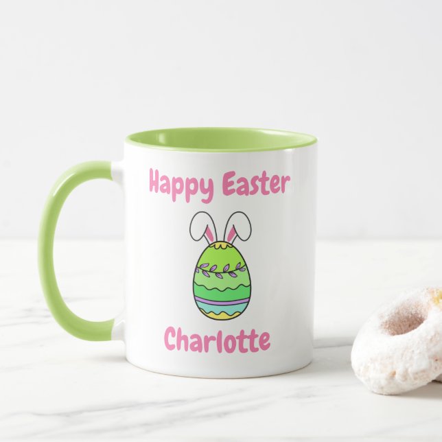 Cute Personalised Happy Easter Mug (With Donut)