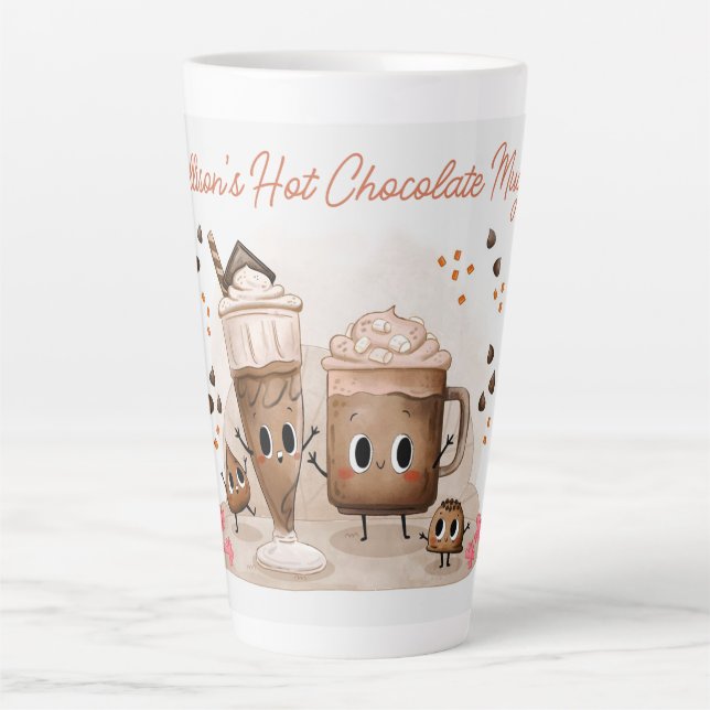 Cute Personalised Hot Chocolate  Latte Mug (Front)