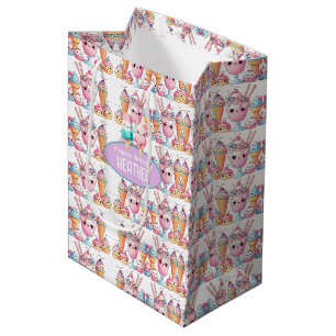 Cute Personalised IcePop Summer Birthday Girls Medium Gift Bag
