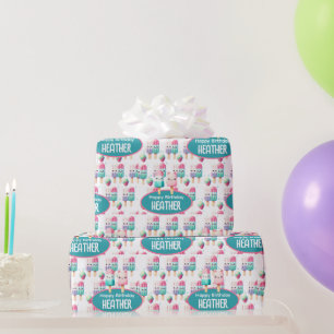 Cute Personalised IcePop Summer Birthday Girls Wrapping Paper