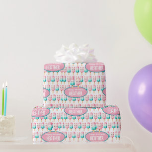 Cute Personalised IcePop Summer Birthday Girls Wrapping Paper