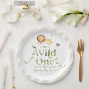 Cute Personalised Jungle Safari Baby Shower  Paper Plate