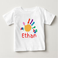 Cute Personalised Kid's ABC Hand Paint 123