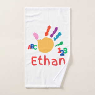 Cute Personalised Kid's ABC Hand Paint 123 Towel