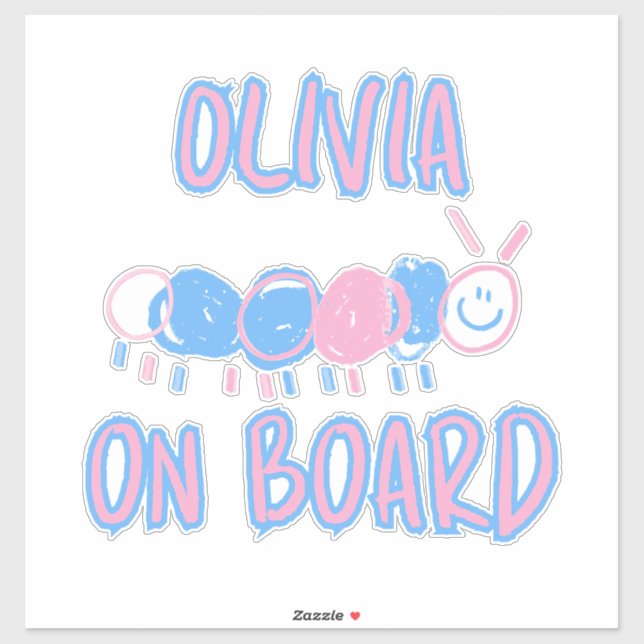 Cute Personalised Kids Doodle Worm Drawing (Sheet)
