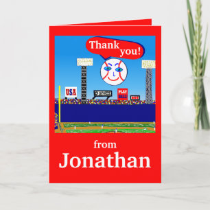 Cute Personalised Kids Sports Thank You Notes