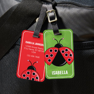 Cute Personalised ladybug Luggage Tag