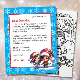 Cute Personalised Letter from Santa Colouring Page