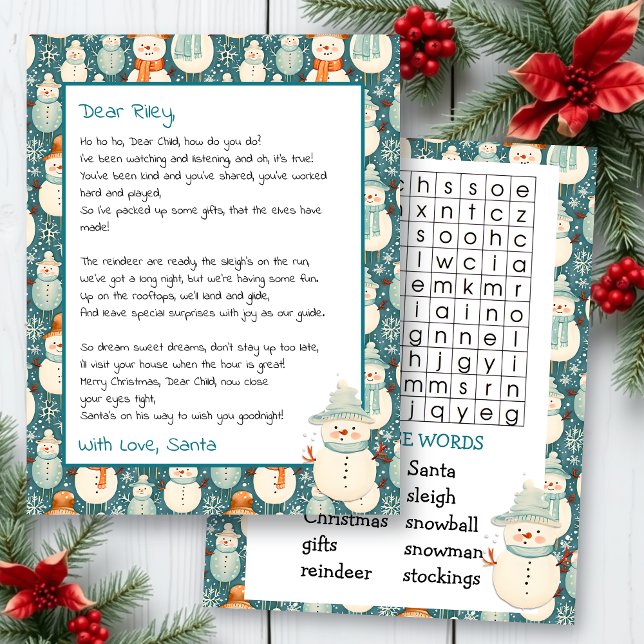 Cute Personalised Letter from Santa | Word Search (Creator Uploaded)
