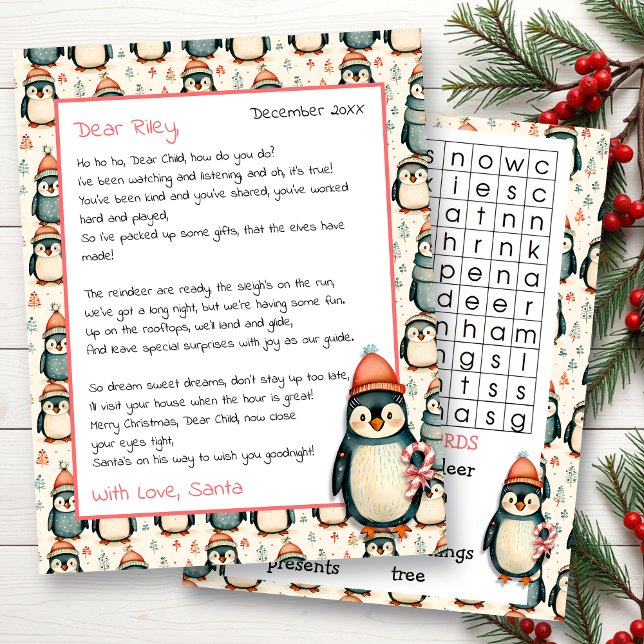 Cute Personalised Letter from Santa | Word Search (Creator Uploaded)