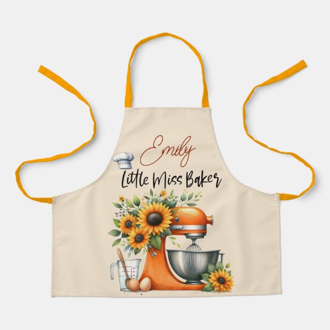 Cute Personalised Little Miss Baker Apron (Front)