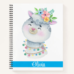 Cute Personalised Llama  Notebook