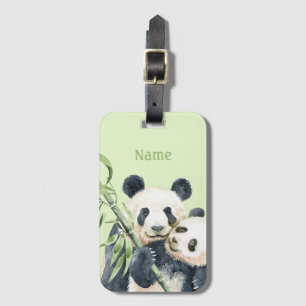 Cute Personalised Luggage Tag Pandas
