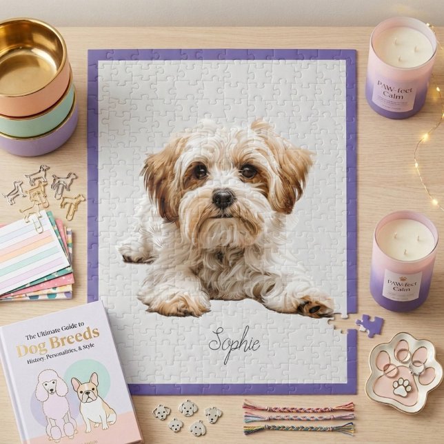 Cute Personalised Maltese Jigsaw Puzzle (Creator Uploaded)