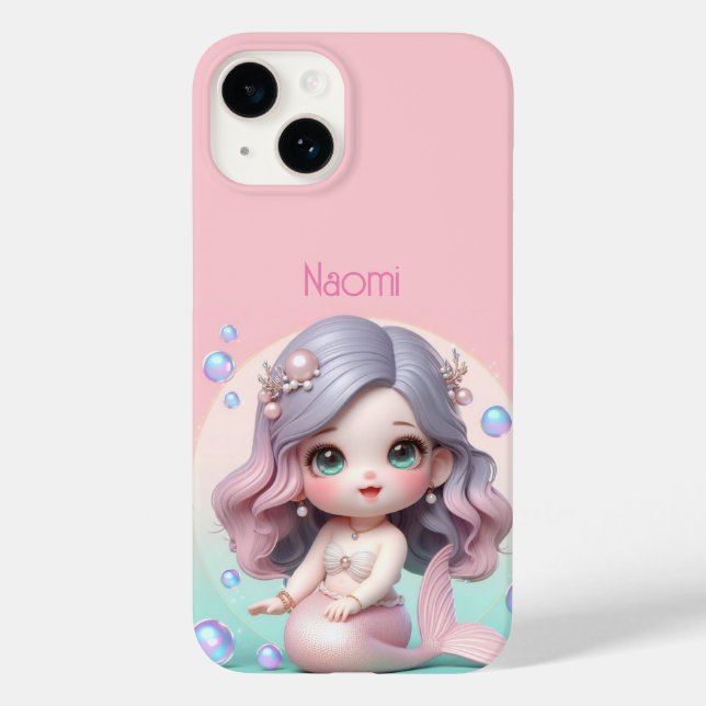 Cute Personalised Mermaid phone case (Back)