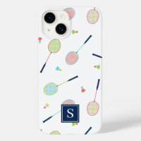 Cute Personalised Monogram Badminton Pattern