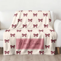 Cute Personalised Monogram Bow Christmas